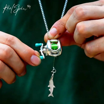 🔥LAST DAY 50% OFF -Rotating Mini Fishing Reel Necklace 🎣