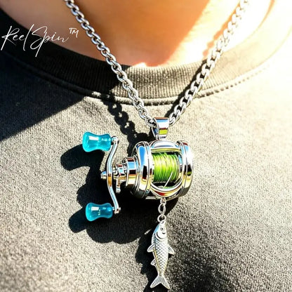 🔥LAST DAY 50% OFF -Rotating Mini Fishing Reel Necklace 🎣