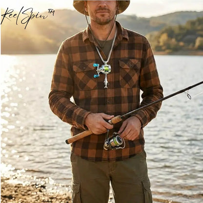 🔥LAST DAY 50% OFF -Rotating Mini Fishing Reel Necklace 🎣