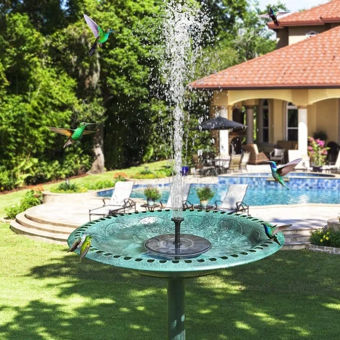 🔥Solar-Powered Birdbath Fountain – Bring Your Garden to Life!