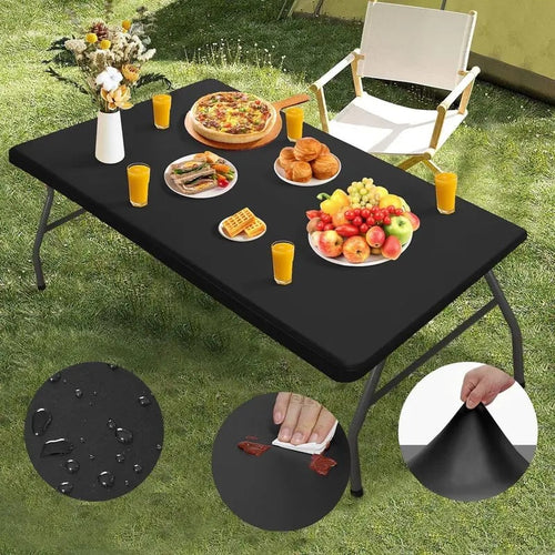 🍖Stretch Fabric Table Top Cap Cover – Elastic Edge, Waterproof & Reusable