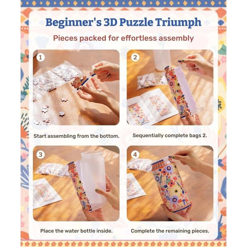 🌷Woven Blooms 3D Puzzle Flower Vase – 192 Curved Plastic Pieces DIY Kit  | Home Decor & Flower Arrangement