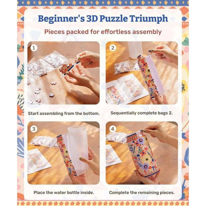 🌷Woven Blooms 3D Puzzle Flower Vase – 192 Curved Plastic Pieces DIY Kit  | Home Decor & Flower Arrangement