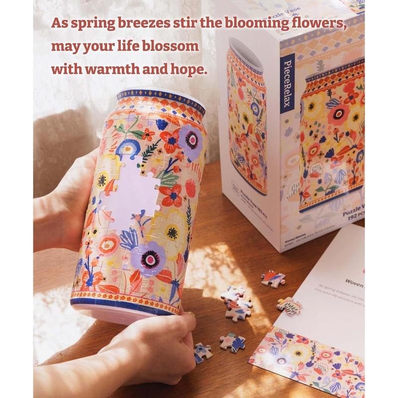 🌷Woven Blooms 3D Puzzle Flower Vase – 192 Curved Plastic Pieces DIY Kit  | Home Decor & Flower Arrangement