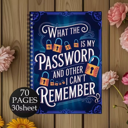 🔥Last Day 49% OFF - 📅Funny Password Notebook - Spiral Bound with Lock Icons & Funny Security Phrases✍️