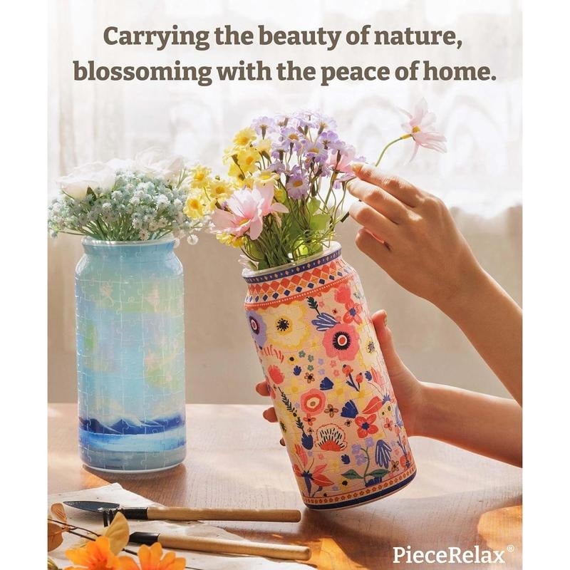 🌷Woven Blooms 3D Puzzle Flower Vase – 192 Curved Plastic Pieces DIY Kit  | Home Decor & Flower Arrangement