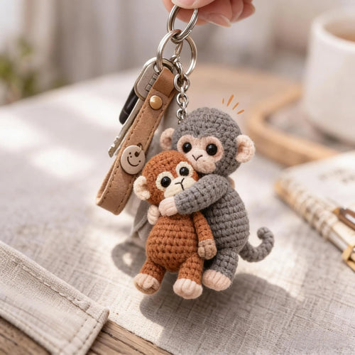 💕Crochet Punch Monkey Keychain