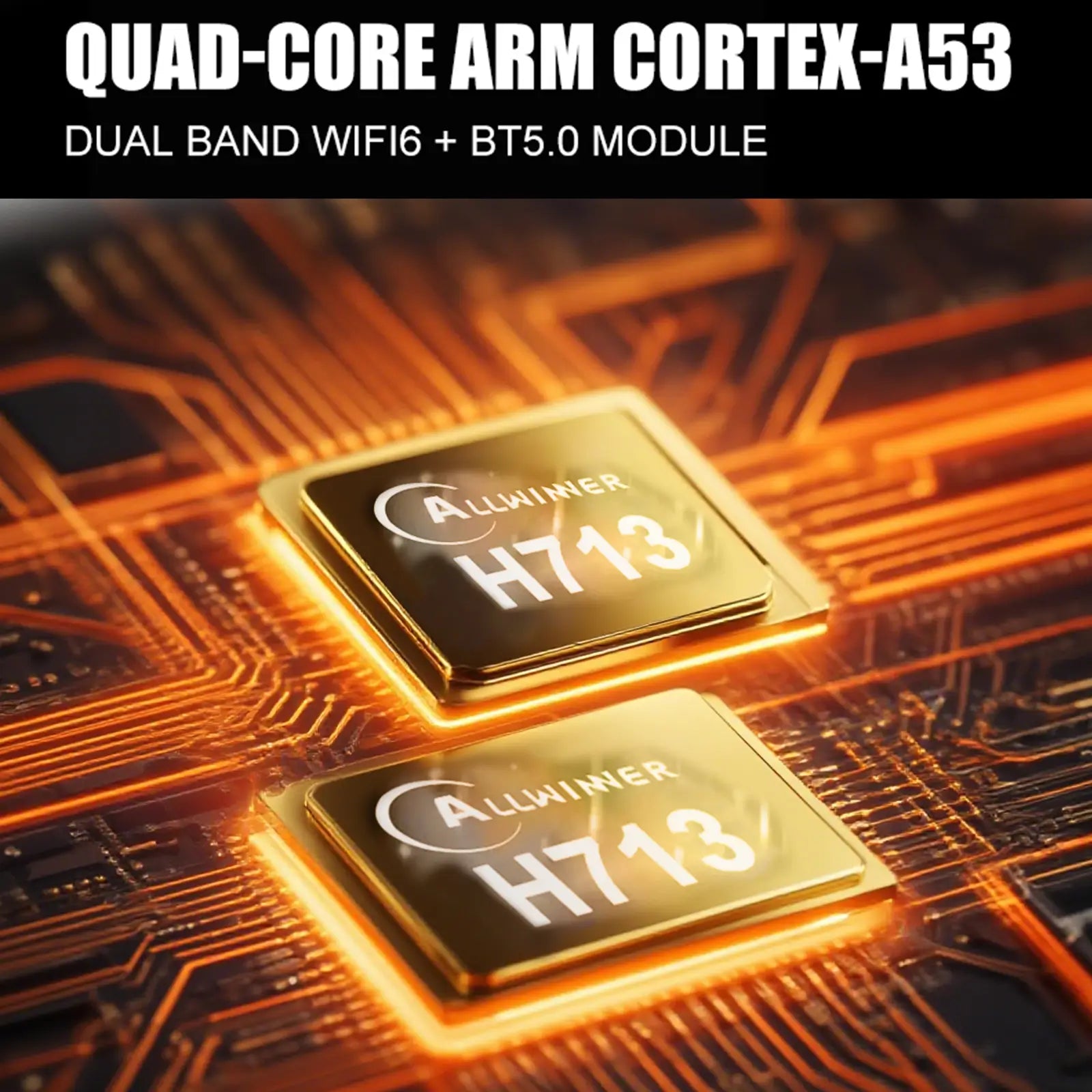 Geitepor Y2-KTV projector with powerful quad-core ARM Cortex-A53 processor, dual band WiFi6 and Bluetooth 5.0 for smooth performance