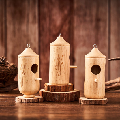 Wooden Hummingbird House (Set 3 Pcs)