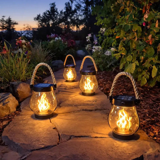 🏆Flash Sale⚡ 50K+ SOLD! Almost Gone-💥Dancing flame Solar Lantern Outdoor Lights,Best Gifts