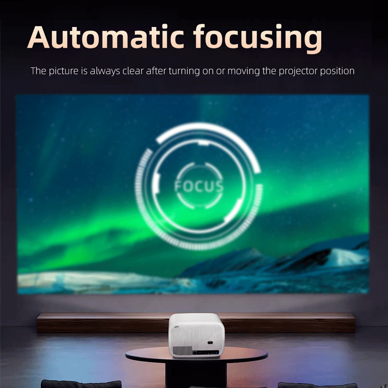 LJ3 smart projector with automatic focusing for always clear images