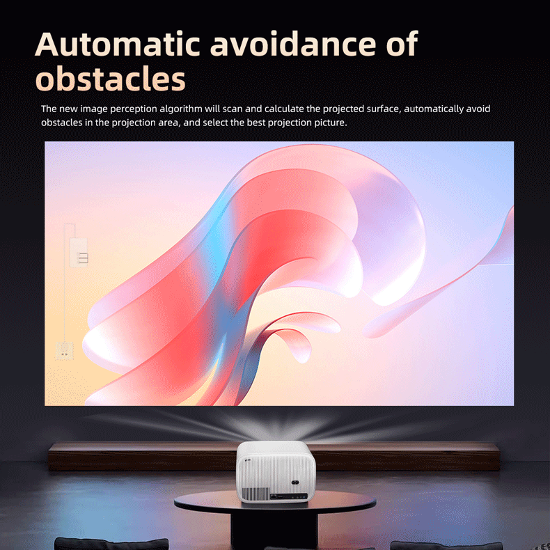 LJ3 smart projector with automatic obstacle avoidance for clear projection