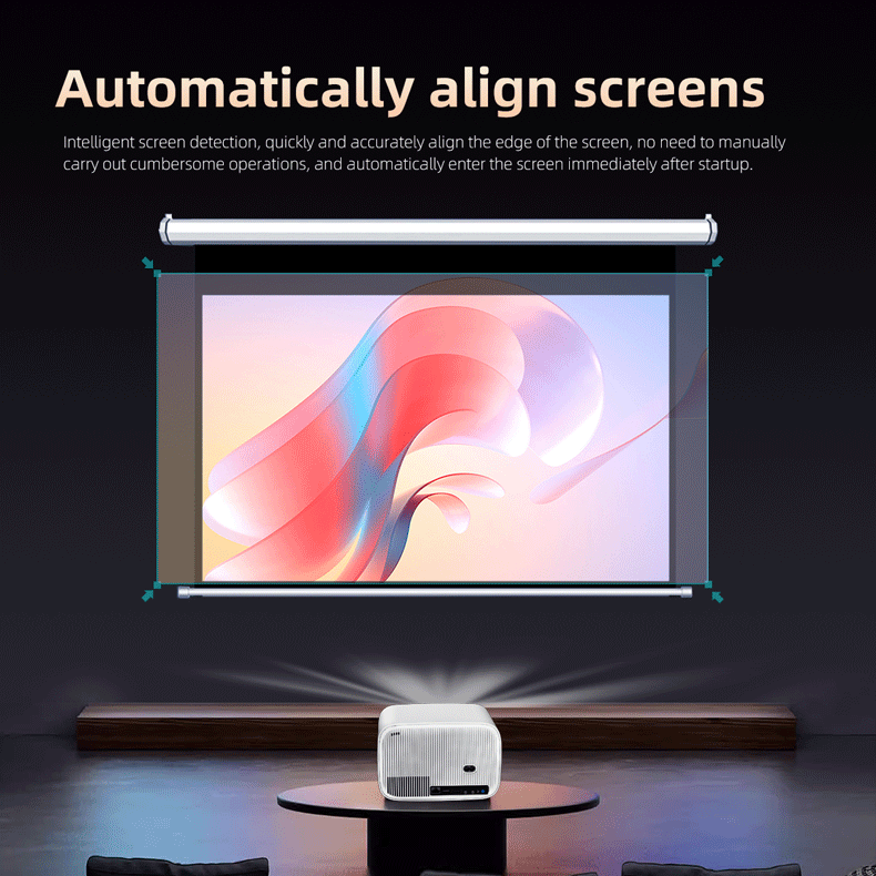 LJ3 smart projector with automatic screen alignment for precise display adjustment