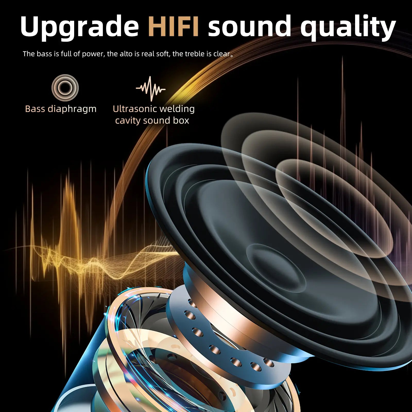 LJ3 smart projector with upgraded HiFi sound quality, deep bass diaphragm and clear treble for immersive home theater audio