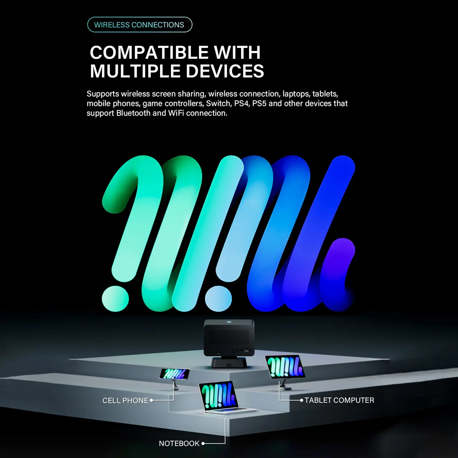 A detailed graphic of the Allwinner H713 flagship chip, highlighting its ultra-high computing power for the P50 projector's smooth and fast performance.