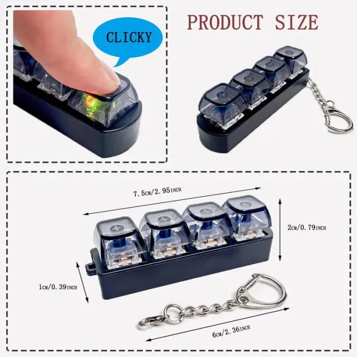 🔥Limited-time 50% | discountClickie Stress Keychai – Quiet Fidget Tool for Work, Study & Travel