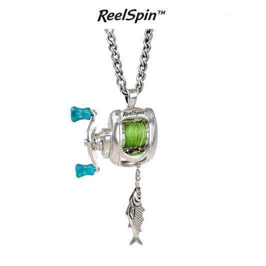 🔥LAST DAY 50% OFF -Rotating Mini Fishing Reel Necklace 🎣