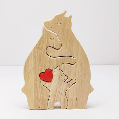 A Heartwarming Symbol of Love: The Mother & Child Bear Puzzle Sculpture