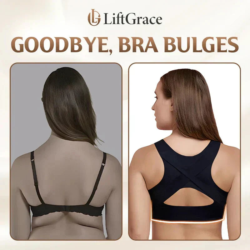 Front Closure Cross-Back Wireless Posture Bra