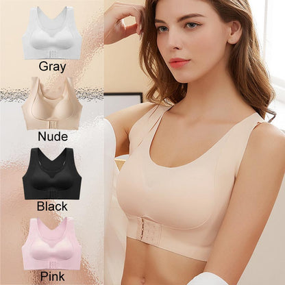 Front Closure Cross-Back Wireless Posture Bra