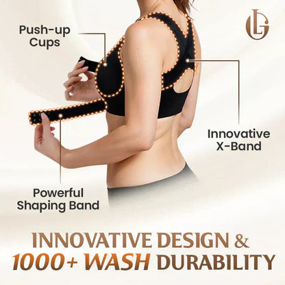 Front Closure Cross-Back Wireless Posture Bra